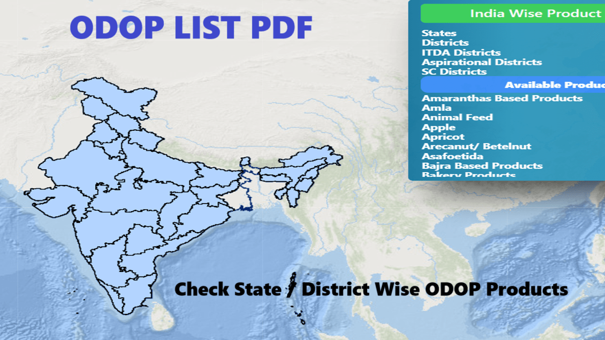 ODOP List PDF State District Wise