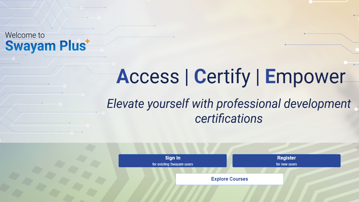 Swayam Plus Portal Registration Login