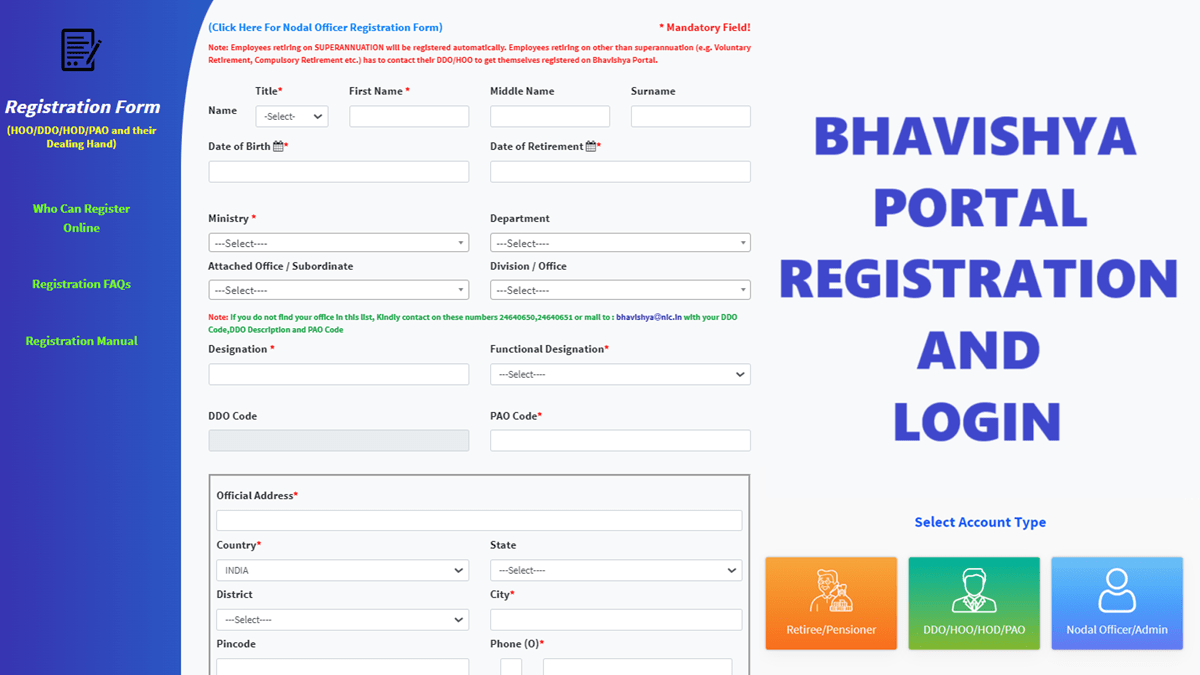 Bhavishya Nic In Portal Registration & Login