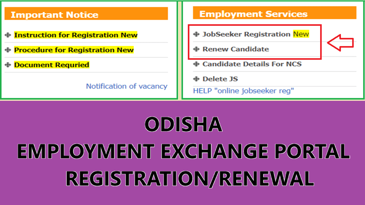 Employment Exchange Odisha Registration Renewal