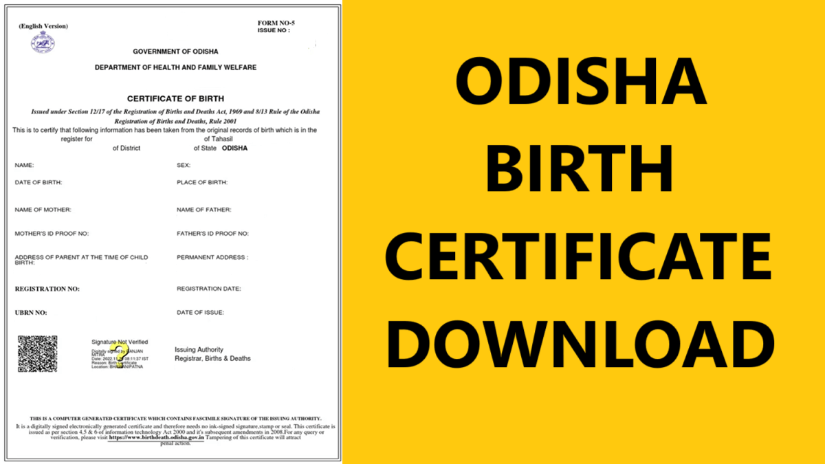 Odisha Birth Certificate Download